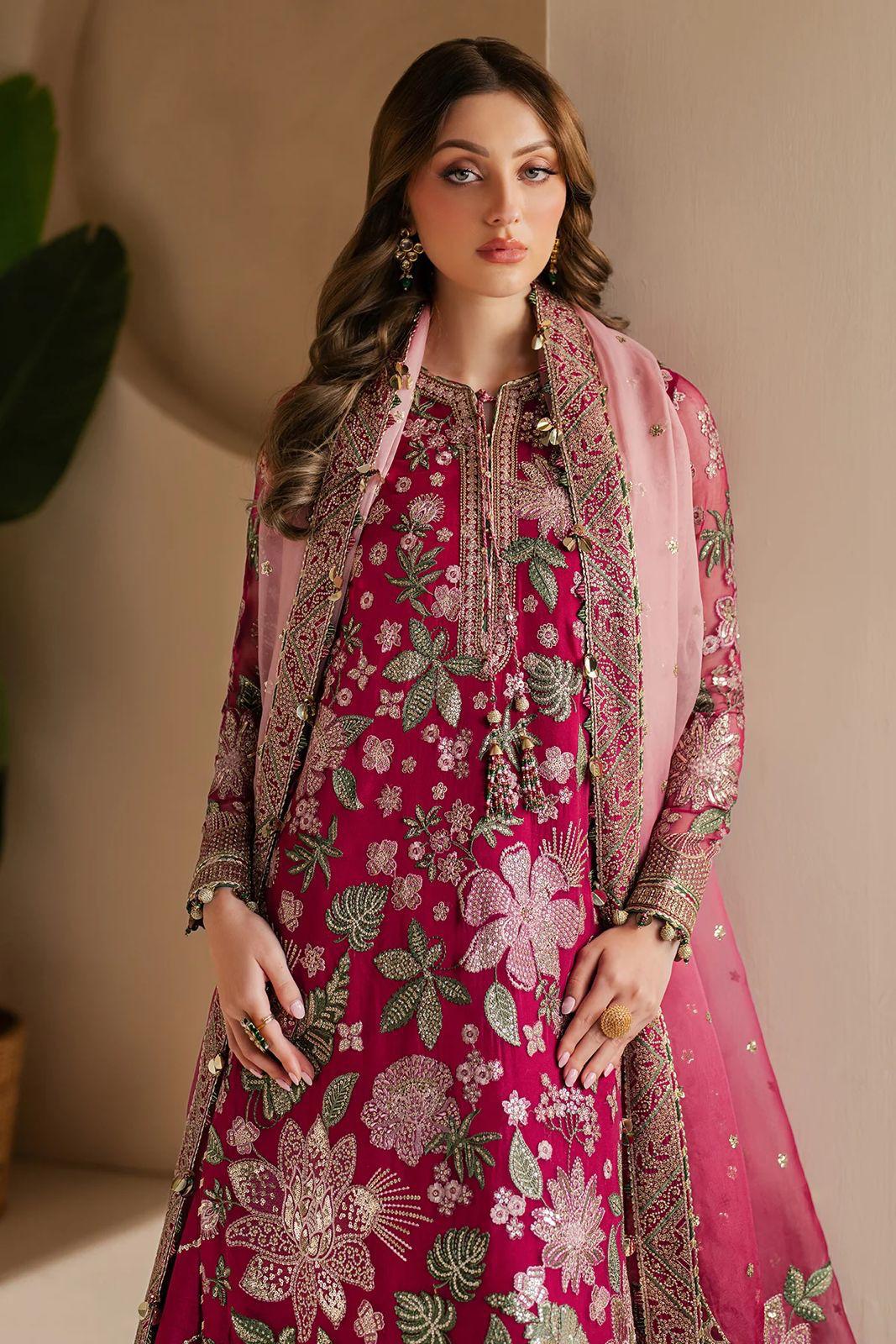 JZ D37 Pure Chiffon Embroidered Unstitched