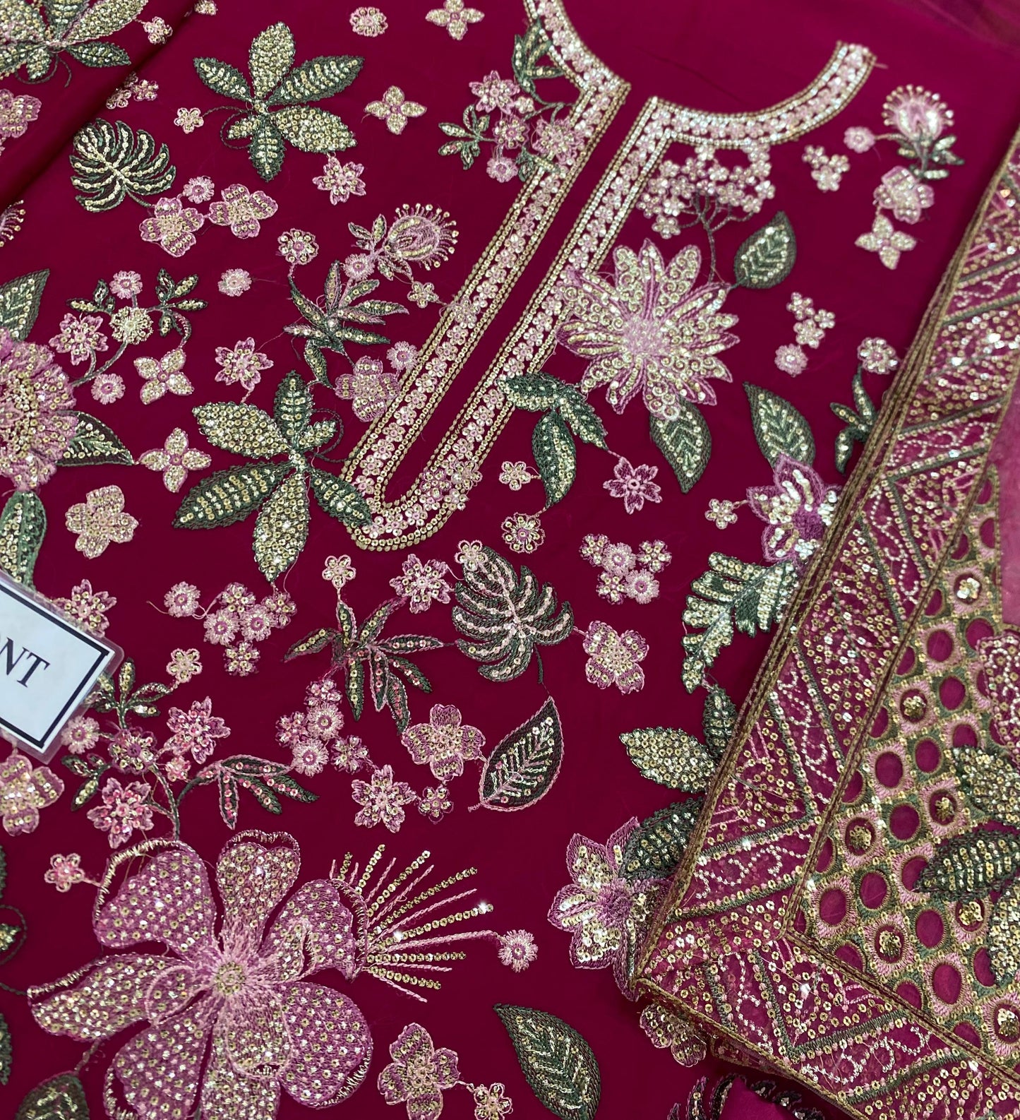 JZ D37 Pure Chiffon Embroidered Unstitched