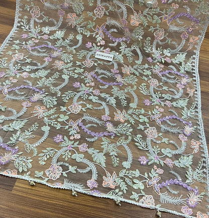 ZR D-2807 Luxury Net Embroidered Unstitched