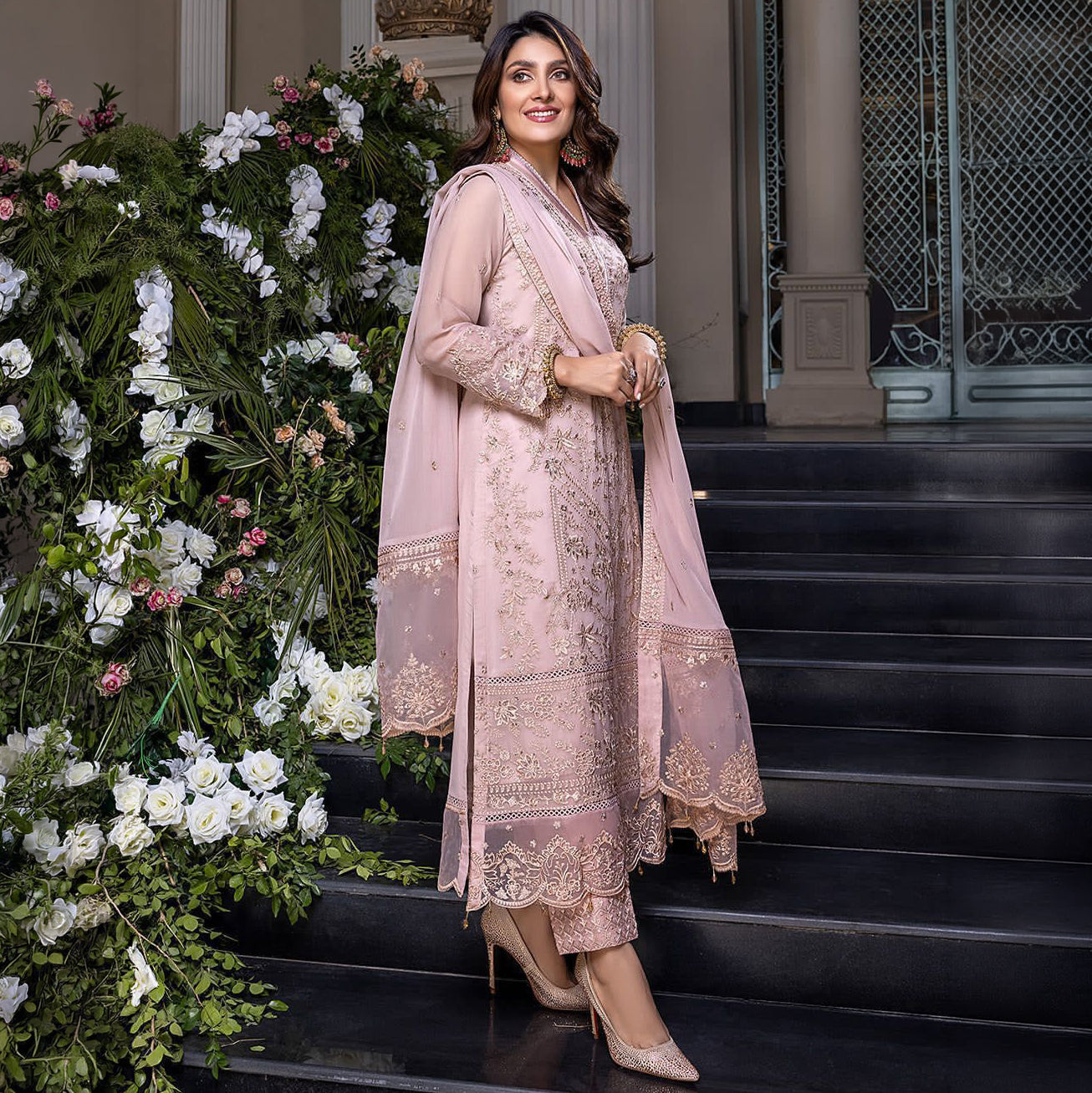 AZ D372 Luxury Chiffon Embroidered Unstitched