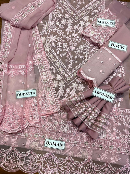 AZ D372 Luxury Chiffon Embroidered Unstitched