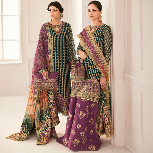 BR D47 Luxury Organza Embroidered Unstitched