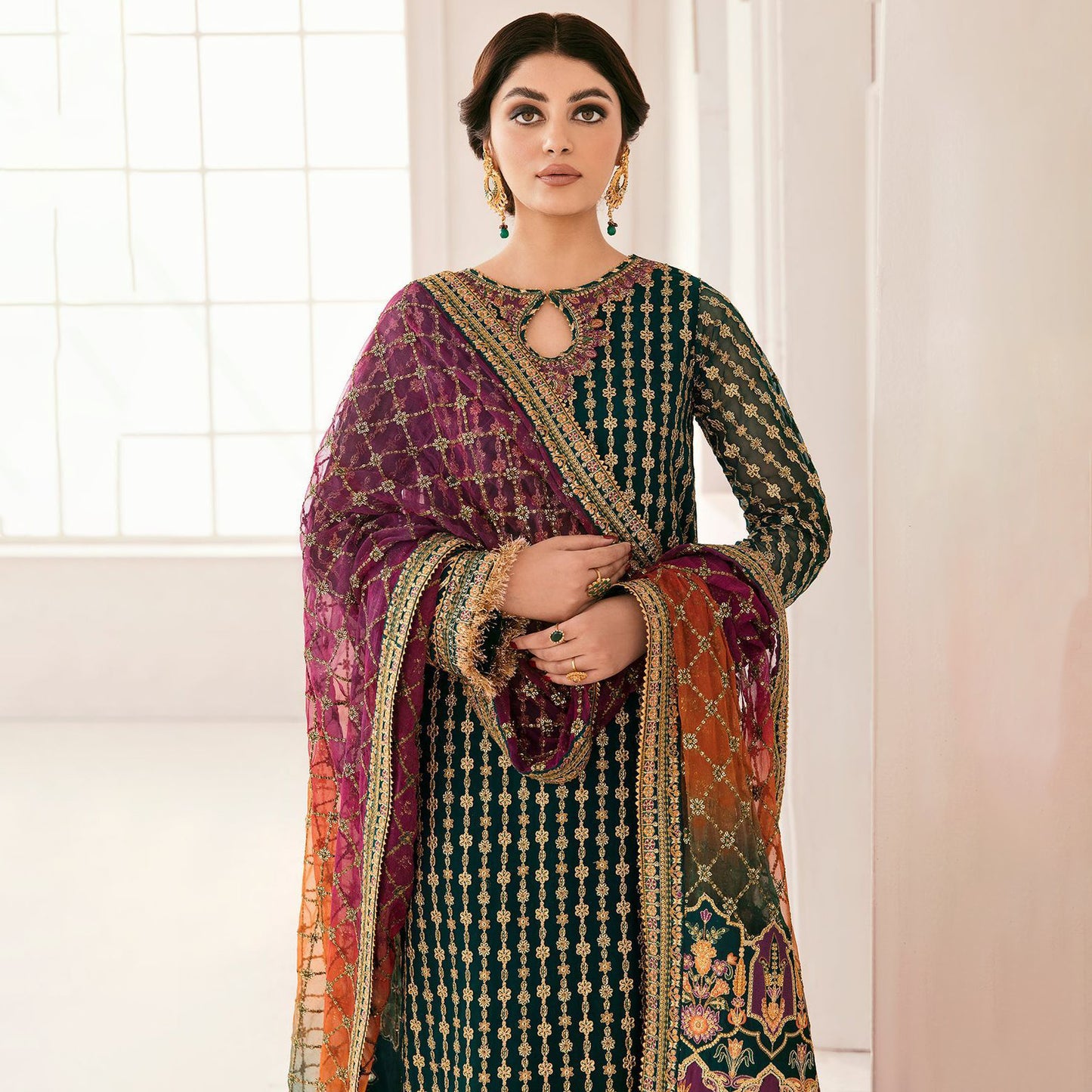 BR D47 Luxury Organza Embroidered Unstitched