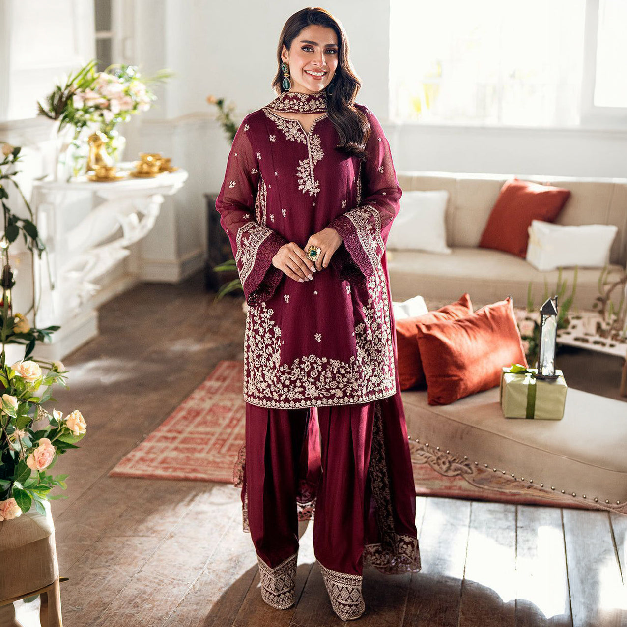 AZ D472 Luxury Chiffon Embroidered Unstitched