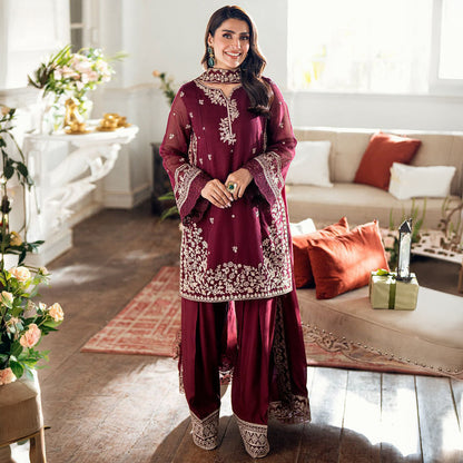 AZ D472 Luxury Chiffon Embroidered Unstitched