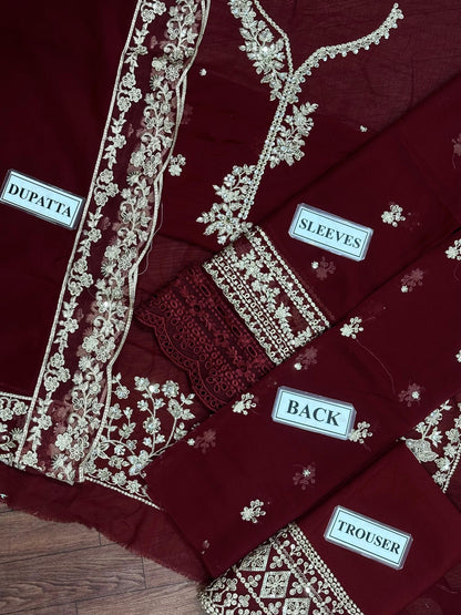 AZ D472 Luxury Chiffon Embroidered Unstitched