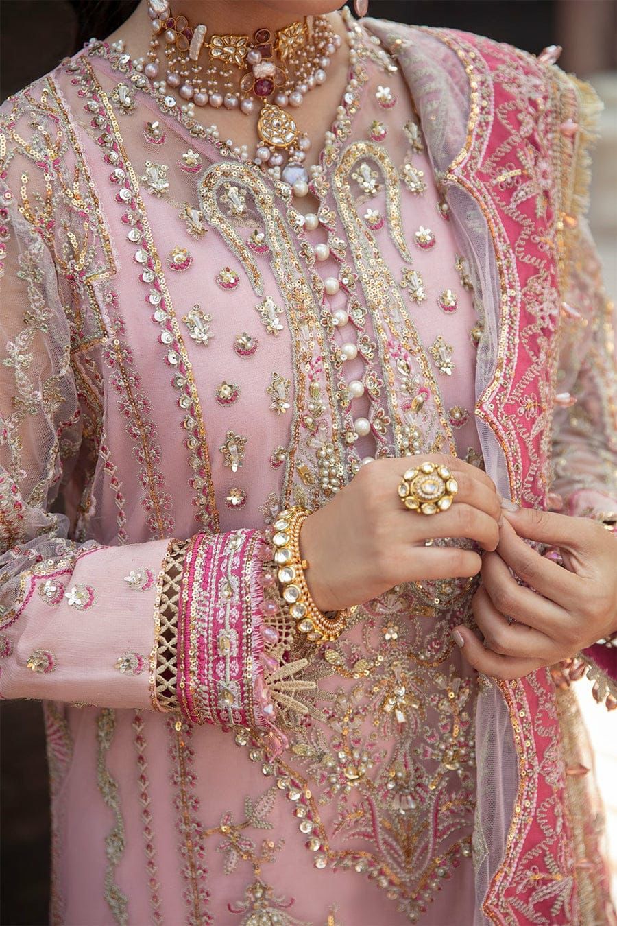 AF D473 Luxury Organza Embroidered Unstitched