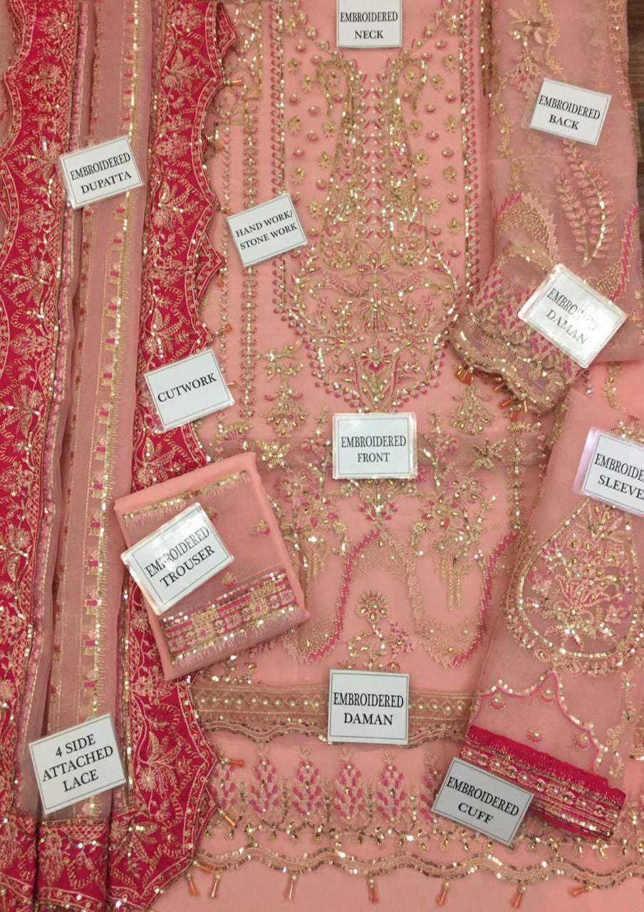 AF D473 Luxury Organza Embroidered Unstitched