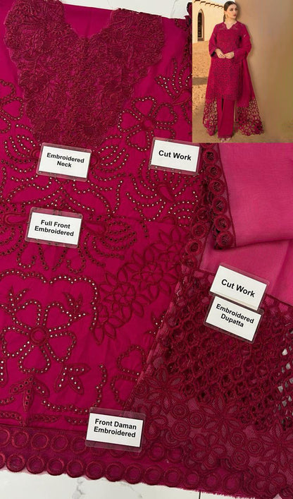 RR D-Rameen Luxury Cotton Chikankari Unstitched