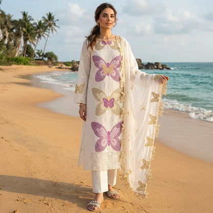 MB D-Butterfly Luxury Lawn Chikankari Unstitched
