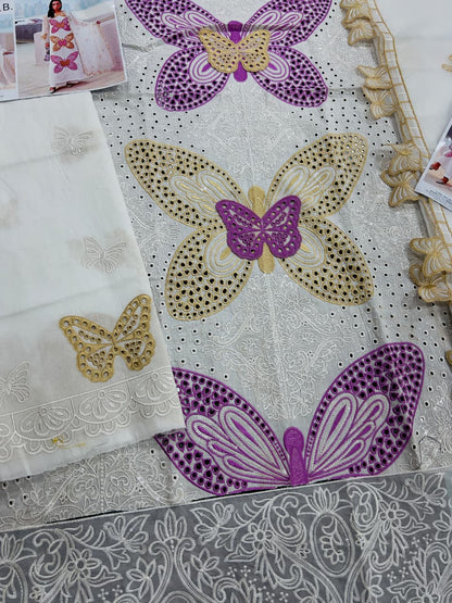 MB D-Butterfly Luxury Lawn Chikankari Unstitched