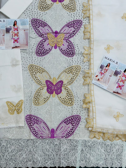 MB D-Butterfly Luxury Lawn Chikankari Unstitched