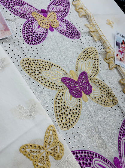 MB D-Butterfly Luxury Lawn Chikankari Unstitched