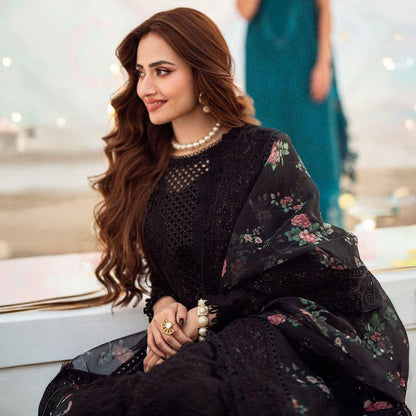 NR D571 Luxury Lawn Chikankari Unstitched