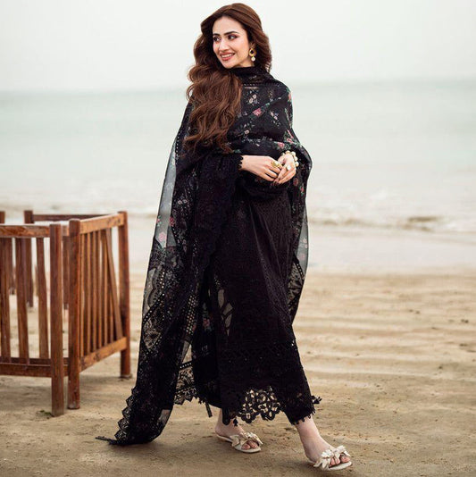 NR D571 Luxury Lawn Chikankari Unstitched