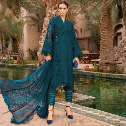 MB D573 Luxury Lawn 3D Embroidered Unstitched