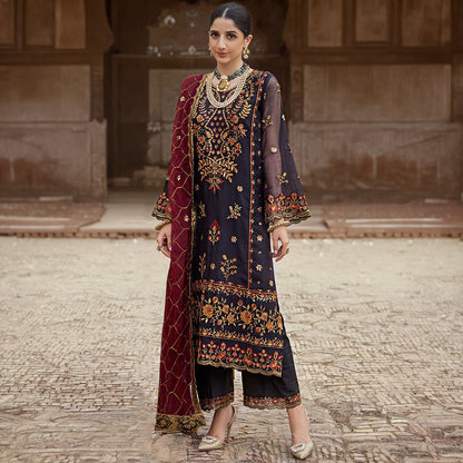 MZ D126 Luxury Formal Chiffon Unstitched