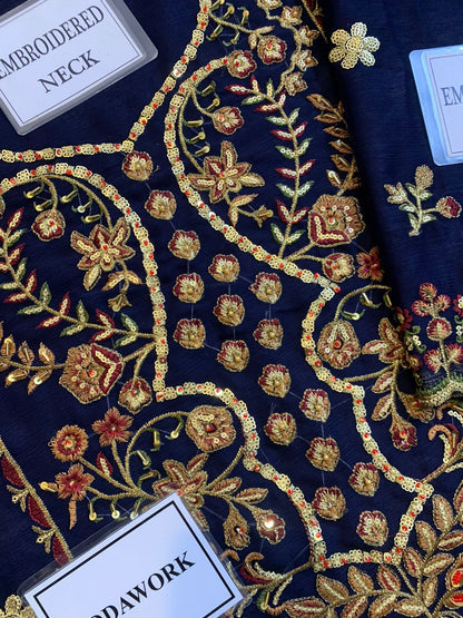 MZ D126 Luxury Formal Chiffon Unstitched