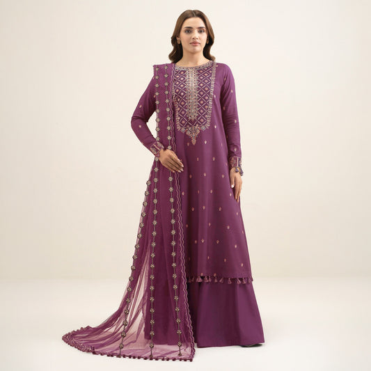 SP Lawn with Emb Chiffon D-154