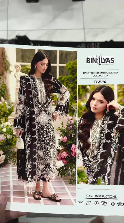 BIL Lawn with Embroidered Chiffon D-76